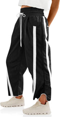 Baggy Wide Leg Track Pants - Comfortable High Rise Fit