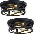 Flush Mount Ceiling Light Fixture Black 2-Light (2 Pack) - Modern