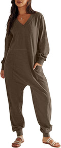 Jumpsuit for Women Rayon Long Sleeve Casual Loose Fit Romper - Lounge