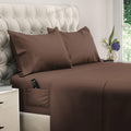 King Size Cooling Sheets Set Mocha Brown - 4pc Deep Pocket