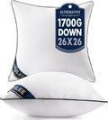 MIULEE 26x26 Euro Pillow Inserts Set of 2 - Plush Down Alternative