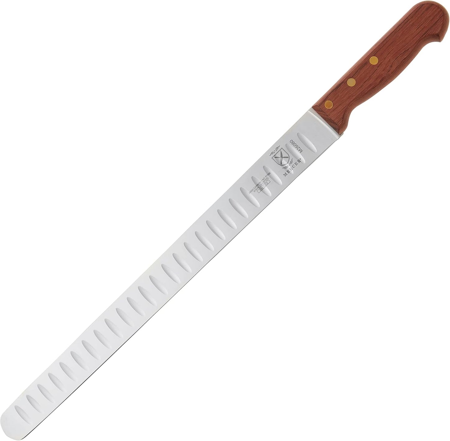 Mercer Culinary Praxis Granton Edge Slicer with Rosewood Handle