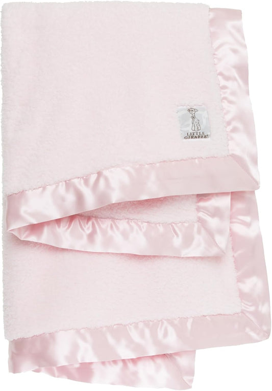 Little Giraffe Baby Blanket - Soft Chenille with Satin Trim