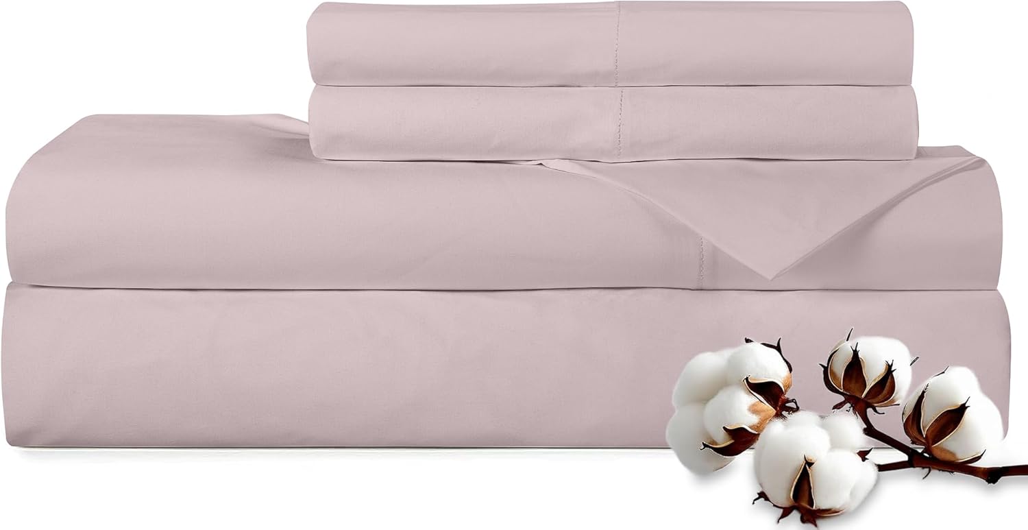 300 Thread Count Twin Bed Sheet Set - Soft Cotton Sheets