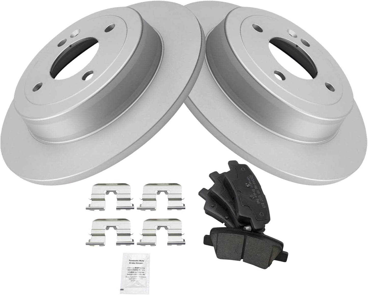 TRQ Rear Brake Pad & Rotor Kit for Hyundai Accent & Kia Rio