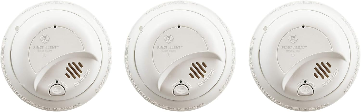First Alert 9120B Smoke Detector 3-Pack with Battery Backup