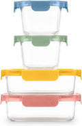 Ello Color Lock 8PC Mixed Glass Food Storage Set - Leak-Proof Design
