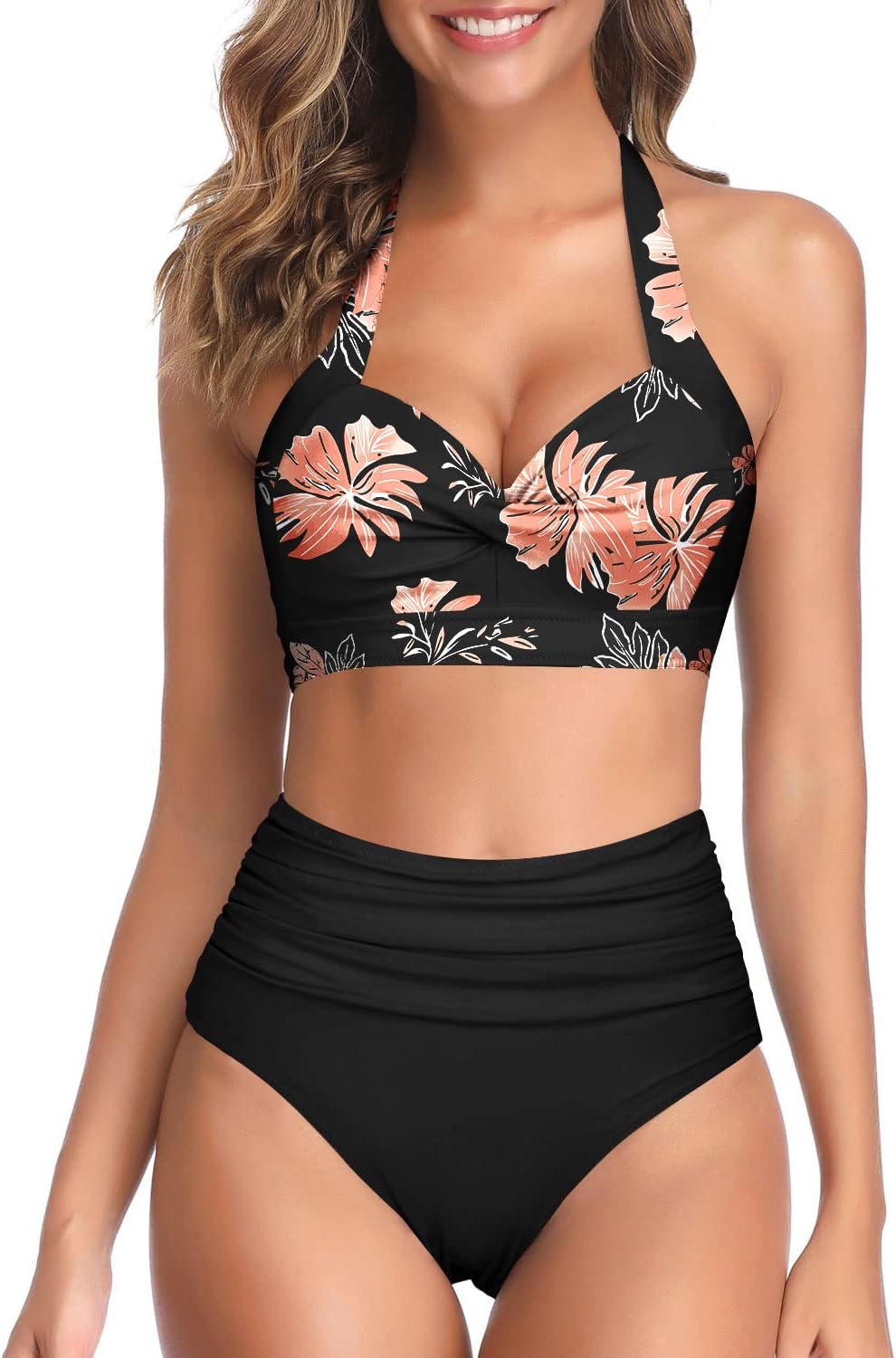 Tempt Me Vintage Swimsuit Retro Halter High Waist Bikini Set