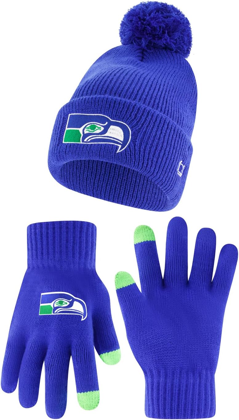 Ultra Game NFL Official Super Soft Heritage Logo Beanie & Gloves