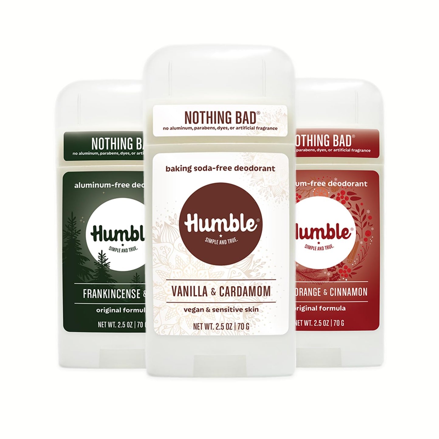 Humble Brands Holiday Scents 3 Pack: Natural Deodorant Trio