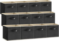 11 in Cube Storage Bins 12-Pack Black Fabric Organizers - Foldable