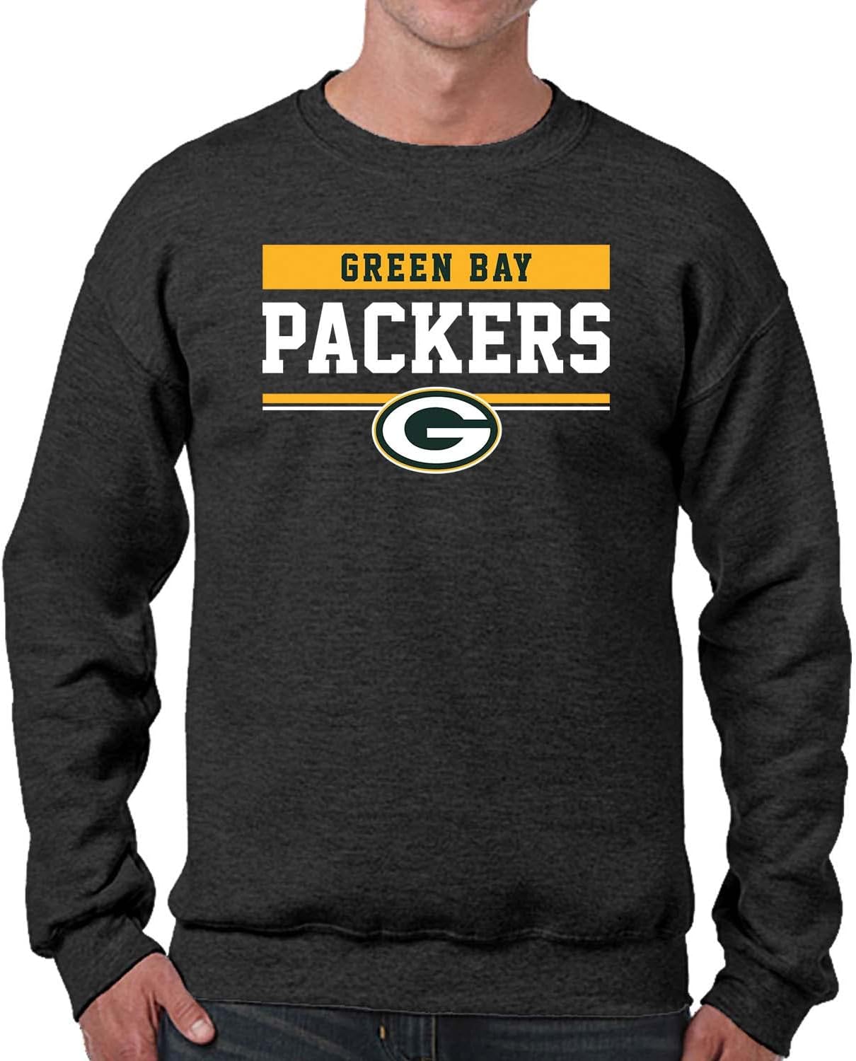 Green Bay Packers Charcoal Crewneck Sweatshirt for Gameday