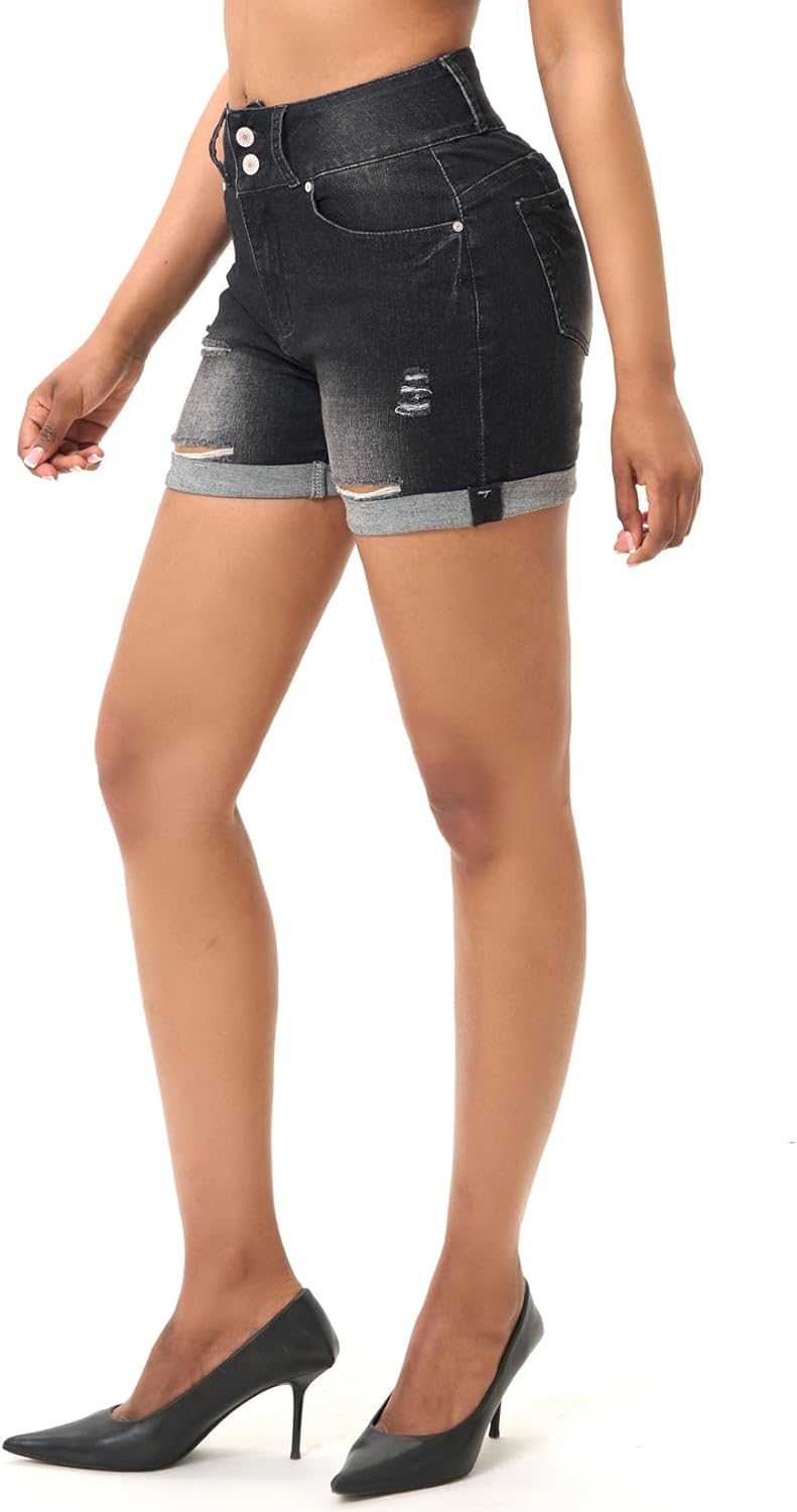 Romastory Womens High Waisted Jean Shorts for Comfy Style
