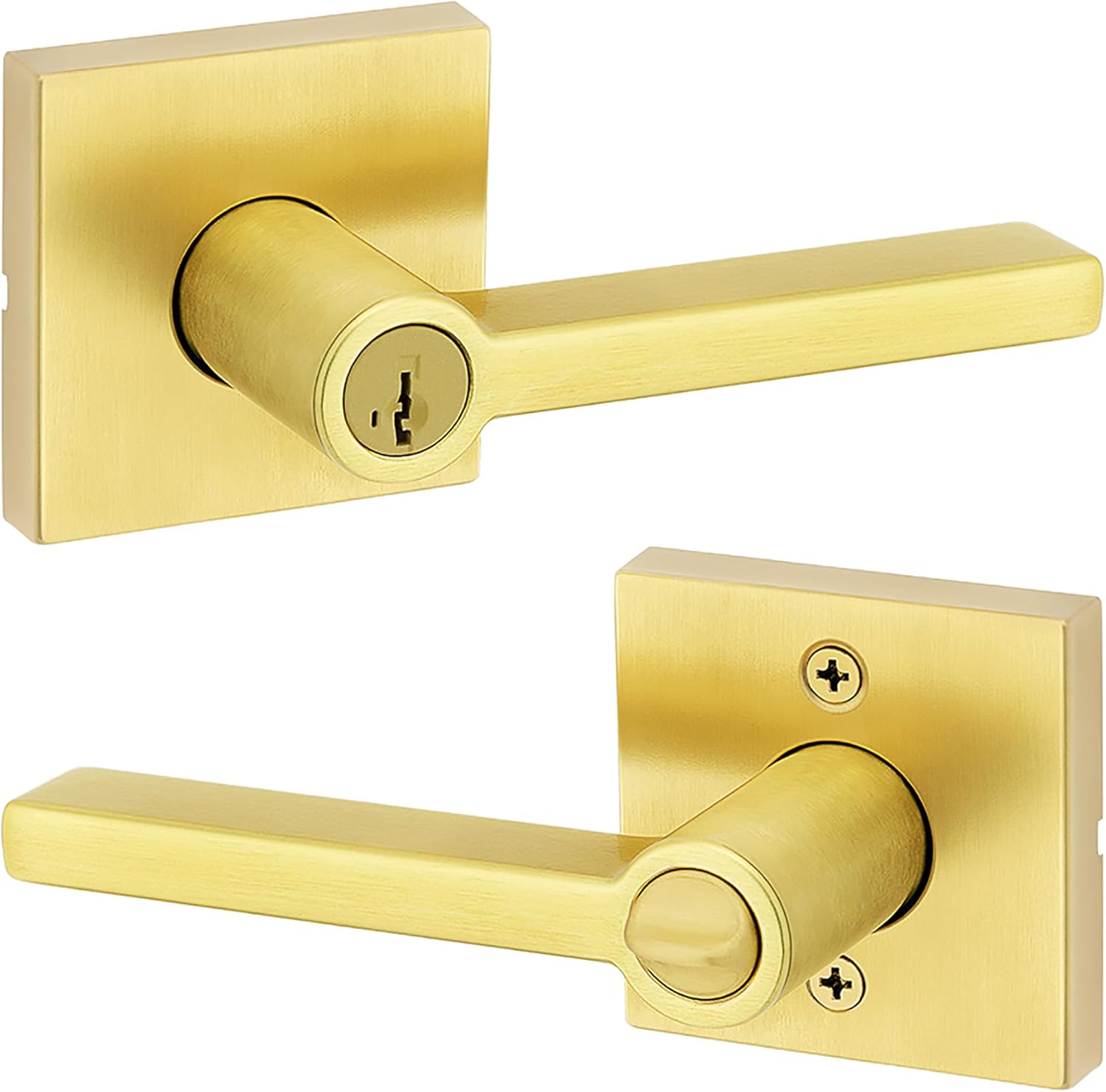 Kwikset Halifax Entry Door Handle with Lock and Key for Security