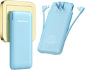 Slim Portable Power Bank with Built-in Cable and AC Plug for Travel