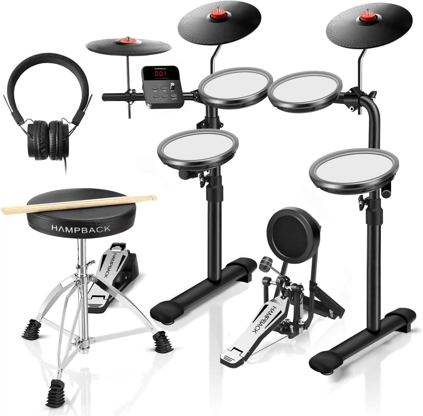 MK-0 PRO Electric Drum Set for Beginners with Mesh Pads