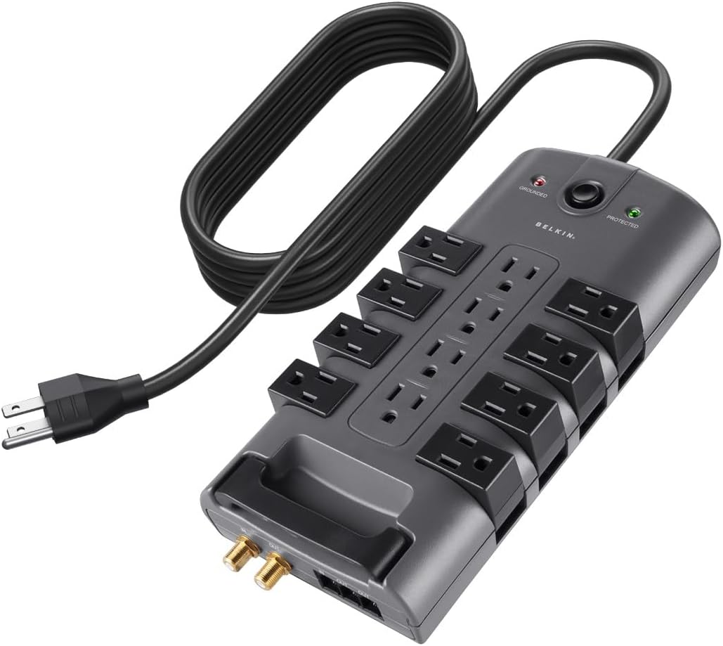 Belkin Rotating Surge Protector Power Strip - 8ft Cord, 4320 Joules