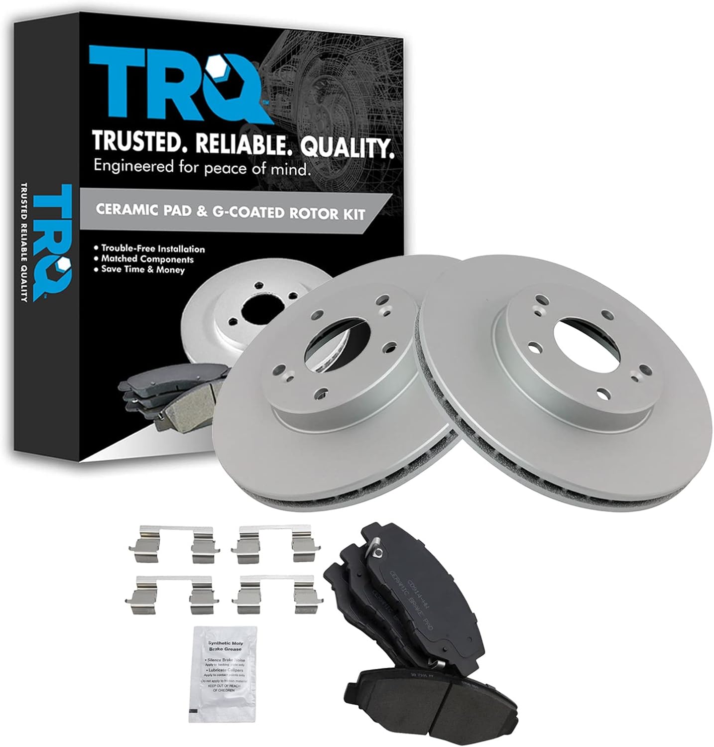 TRQ Front Brake Pad & Rotor Kit for Acura ILX and Honda Accord