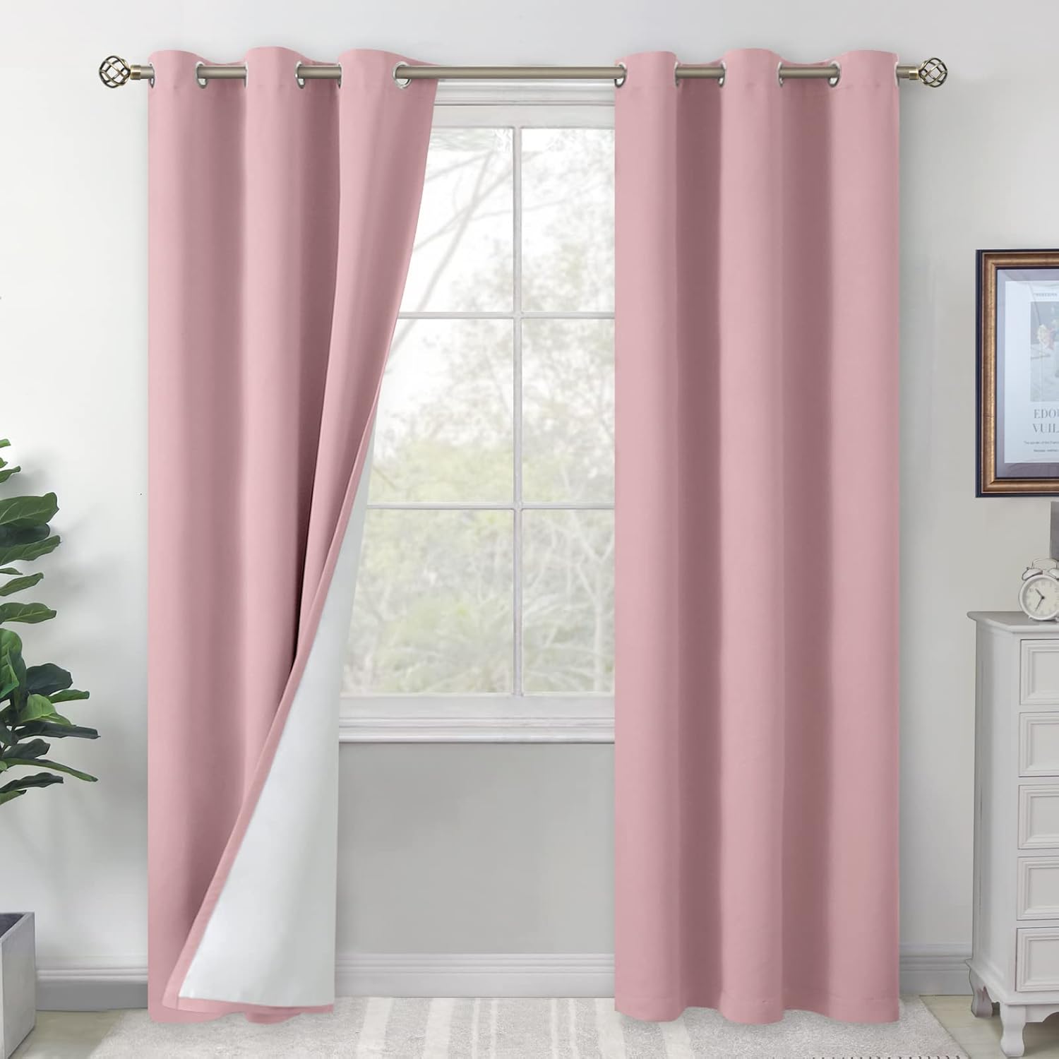 BGment Pink Blackout Curtains for Bedroom 84 Inch Length Set