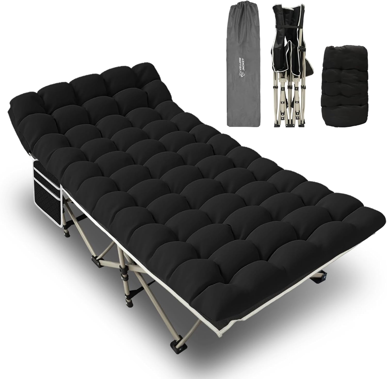 YELLOW JACKET Camping Cot with Mattress for Comfortable Sleep