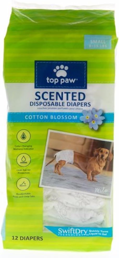 Top Paw Small Scented Dog Diapers - Leak-Proof