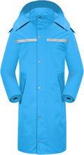 iCreek Raincoat Waterproof Long Rain Jacket - Lightweight Reflective