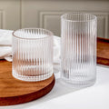 Ribbed Glasses Set of 8 for Entertaining and Daily Use