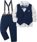 Toddler Boy Vest Suit Set - 4-Piece Formal Outfit for Weddings