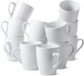 BTaT White Coffee Mugs Set of 12 - Classic 12oz Porcelain Mugs