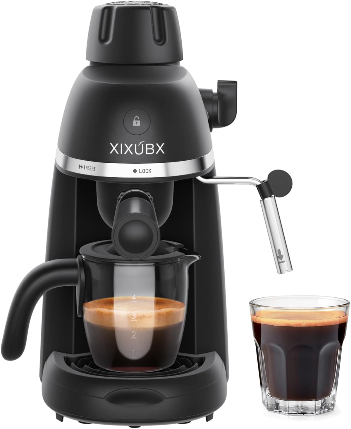 Compact Espresso & Cappuccino Machine with Steam Wand for Home