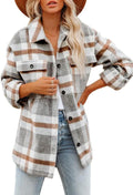 Women's Flannel Plaid Shacket Button Down Jacket - Oversized Fall