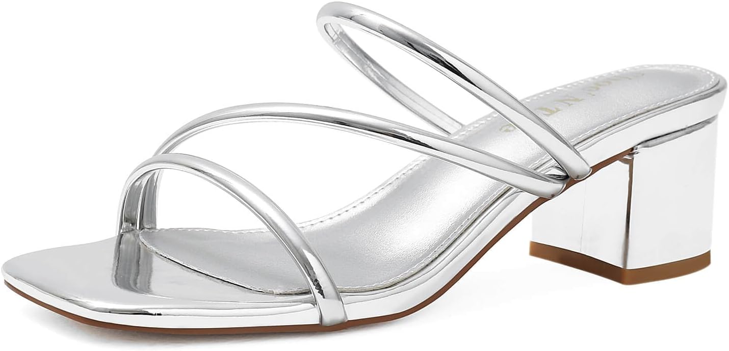 Shoe'N Tale Strappy Heels for Women with Chunky Block Heel