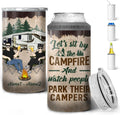Personalized Camping Can Cooler Set - Custom Gift for Couples
