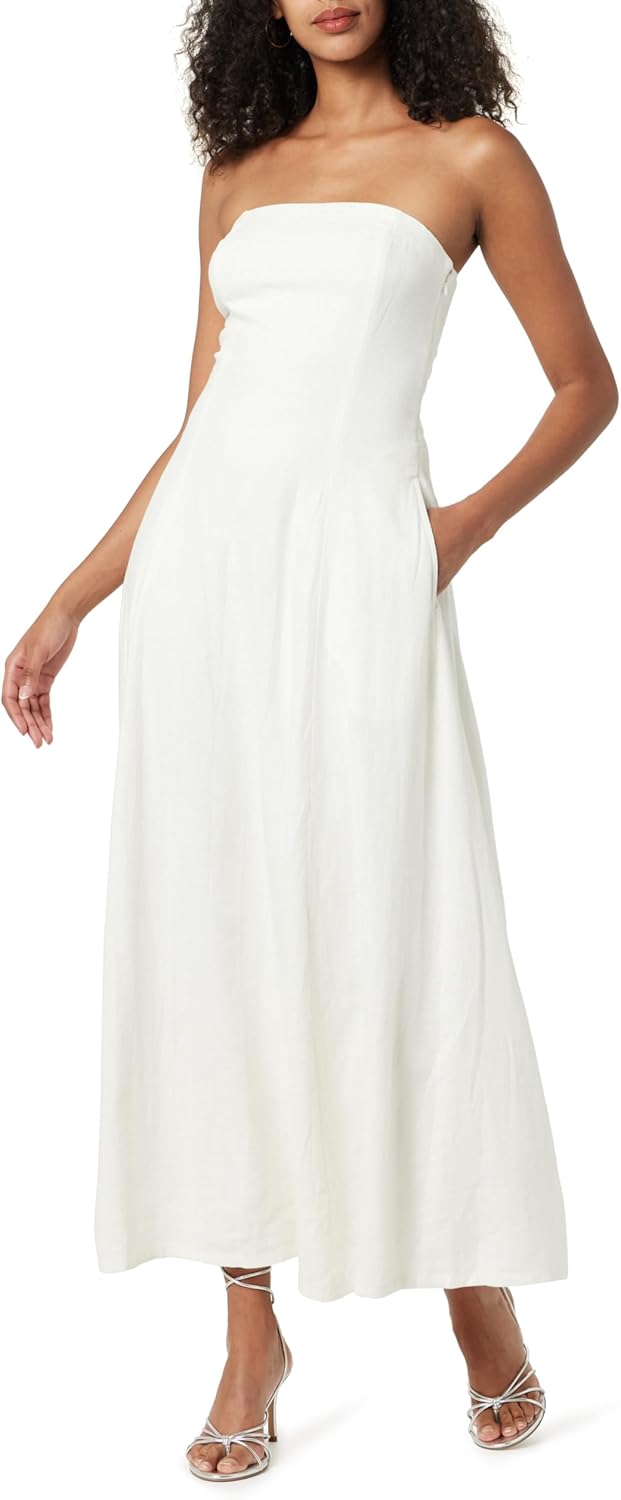 The Drop Women's Carlota Strapless Linen Maxi Dress Review
