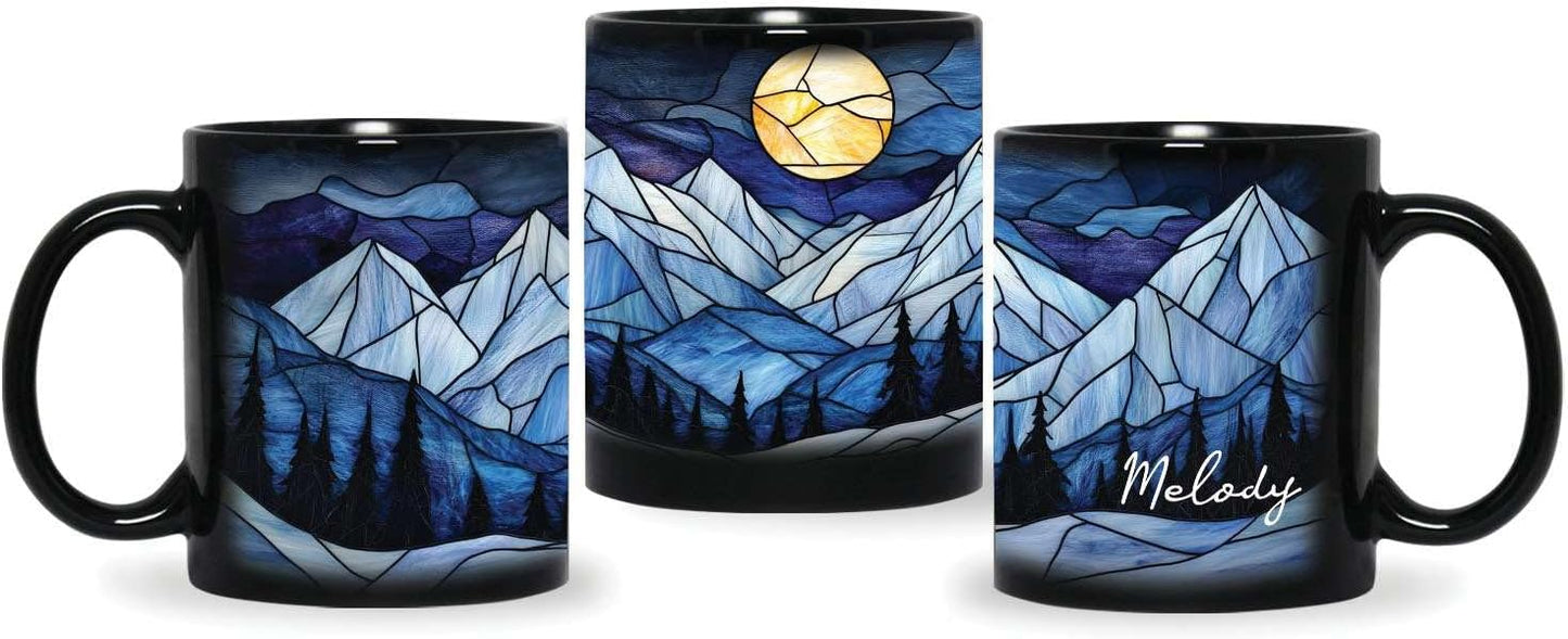 Personalized Snow Mountain Ceramic Cup - Custom Landscape Mug