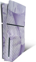 Carbon Fiber Skin for PS5 Slim Disc Edition - Round Amethyst