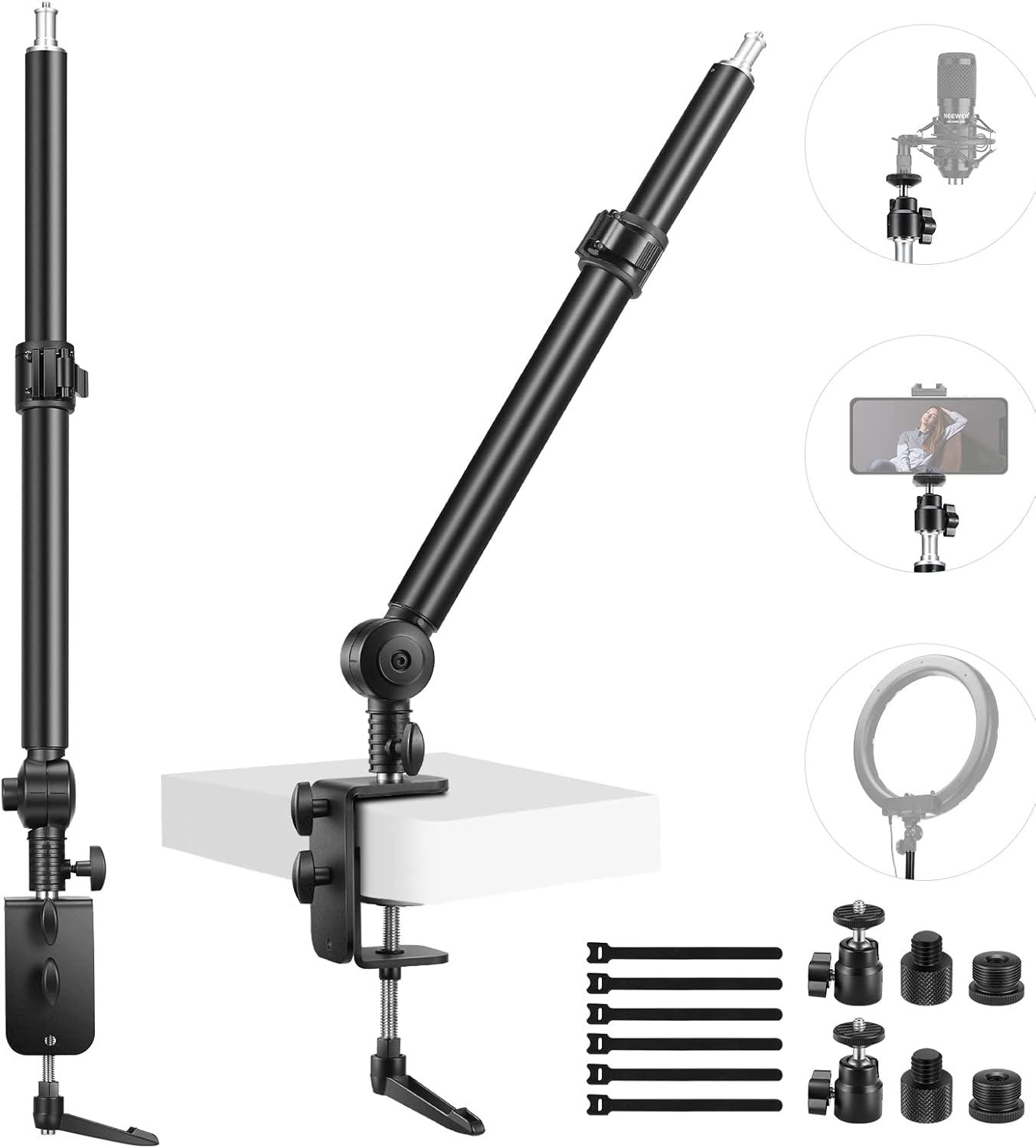 NEEWER Camera Desk Mount Stand for Overhead Photography 2 Pack