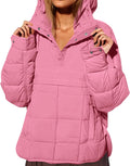 Fazortev Womens Oversized Puffer Jacket Quilted Dolman Hoodie Jackets