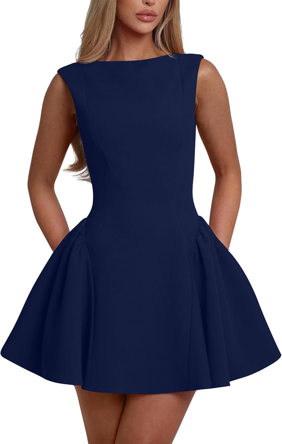 YMDUCH Women's Summer Backless A-line Mini Party Dress Review