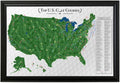 Customizable Golf Courses USA Map - Handcrafted Art with 150 Pins