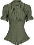 Scarlet Darkness Victorian Puff Sleeve Blouse - Dressy Casual