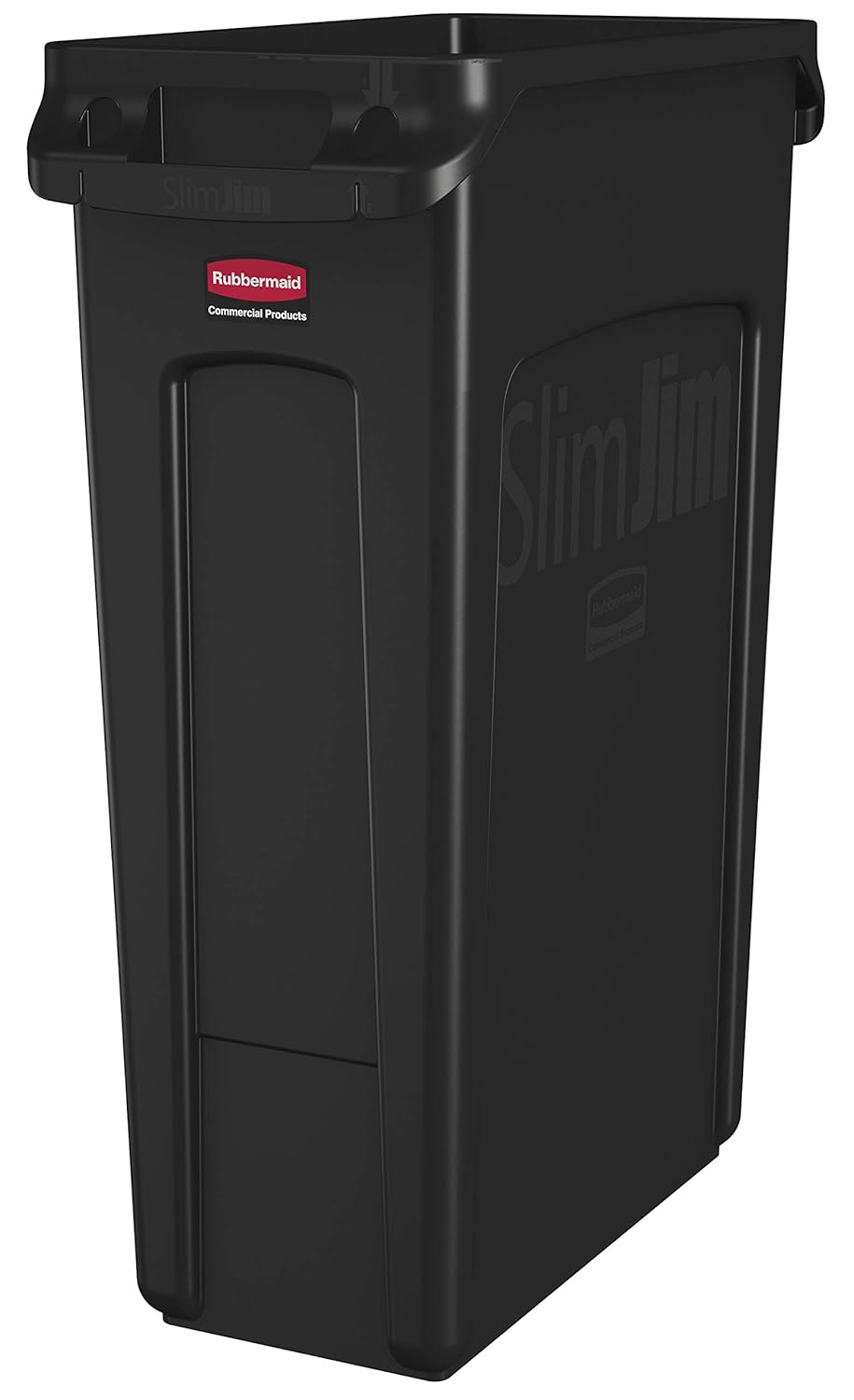 Rubbermaid Slim Jim 23 Gal Trash Can - Venting Channels, Black