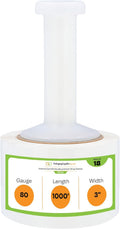 PSBM Mini White Stretch Wrap with Handle 3 in x 1000 ft - Heavy Duty