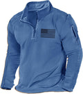 H HYFOL Men's Casual USA Flag Sweatshirt with Pocket Feature