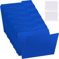 48 Pack Colored Plastic File Folders with Tabs and Sticky Labels