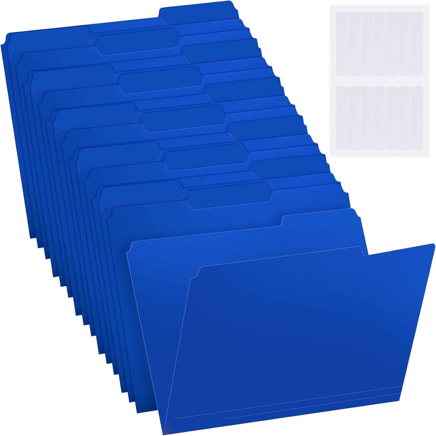 48 Pack Colored Plastic File Folders for Office and Home Use