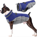 Dog Turtleneck Winter Coat Blue - Waterproof Fleece Vest with Built-In