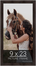 wallsthatspeak 9x23 Espresso Brown Picture Frame - Slim Profile