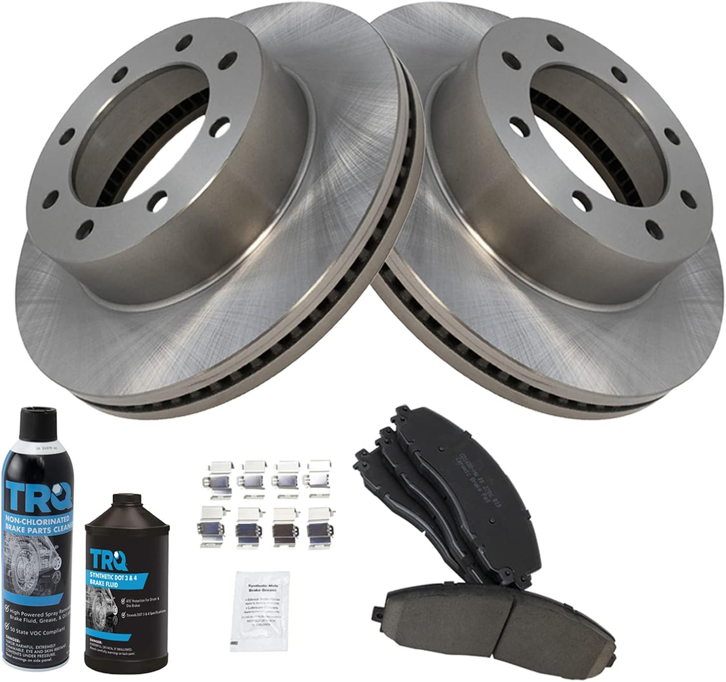 TRQ Front Brake Pad & Rotor Kit for 2013-2021 Ford Super Duty