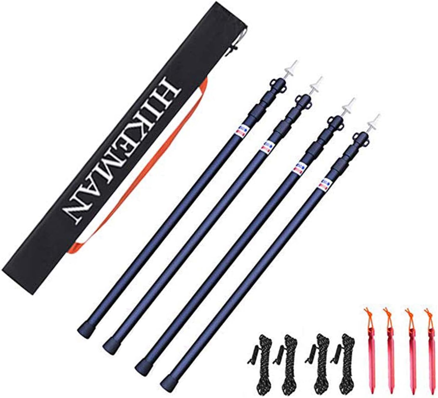 HIKEMAN Adjustable Telescoping Camping Tent Poles for Tarp Use